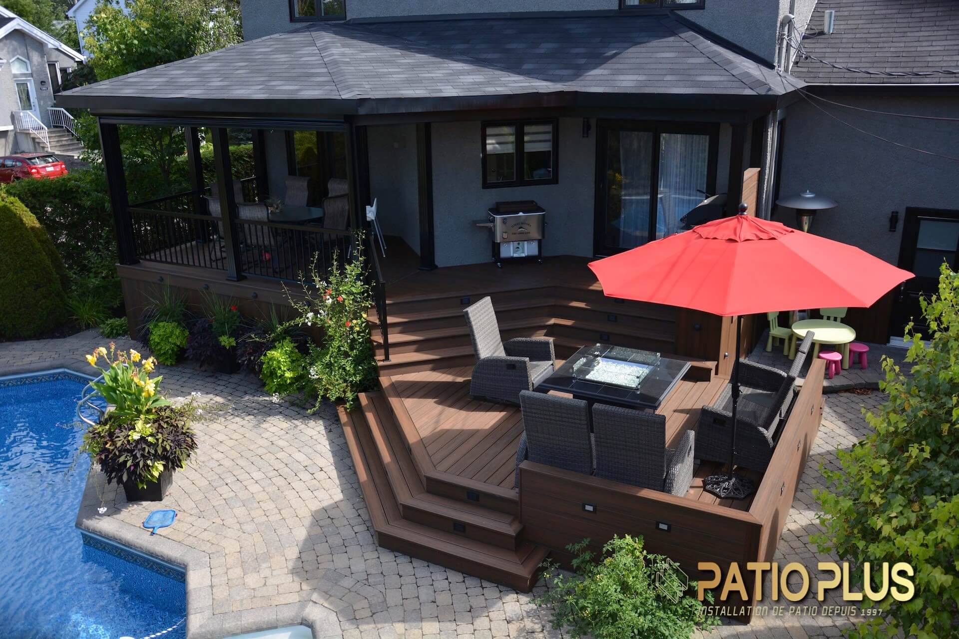 A contemporary design concept of patios with rooftop